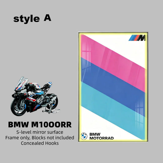Wall Display Frame For LEGO® TECHNIC™ BMW M1000RR 42130(Model Not Included)