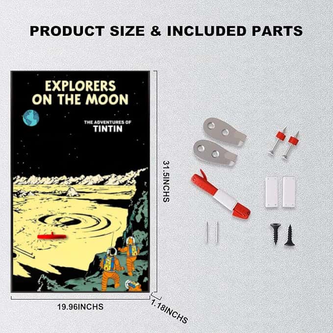 Wall Display Frames For LEGO® IDEAS 21367 Tintin® Moon Rocket (Model not included)