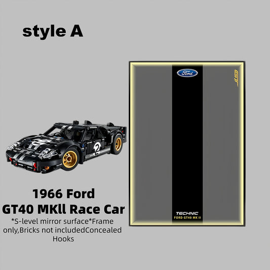 Wall Display Frame for LEGO® Technic™ 1966 Ford GT40 MKII Race Car Mid-Size Car 42223(Model Not Included)