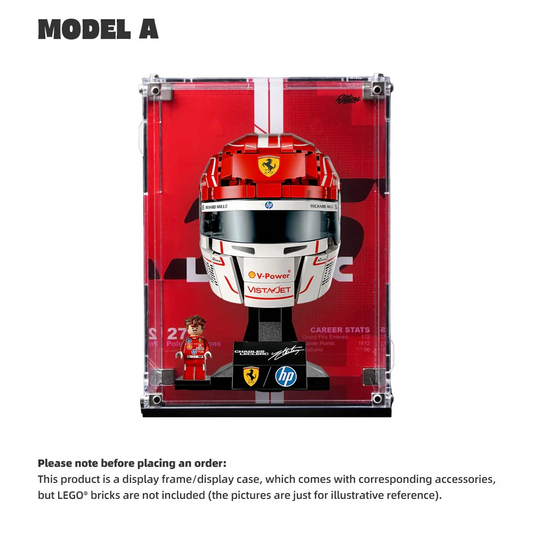 Wall mounted Display Case For LEGO® Editions F1 helmets