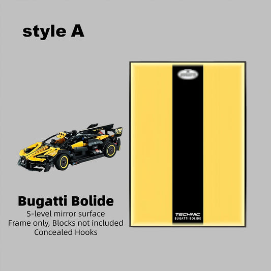 Wall Display Frame For LEGO® TECHNIC™ Bugtti Bolide Mid-Size CAR 42151(Model Not Included)