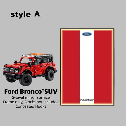 Wall Display Frame For LEGO® Technic™ Ford Bronco® SUV Mid-Size Car 42213(Model Not Included)