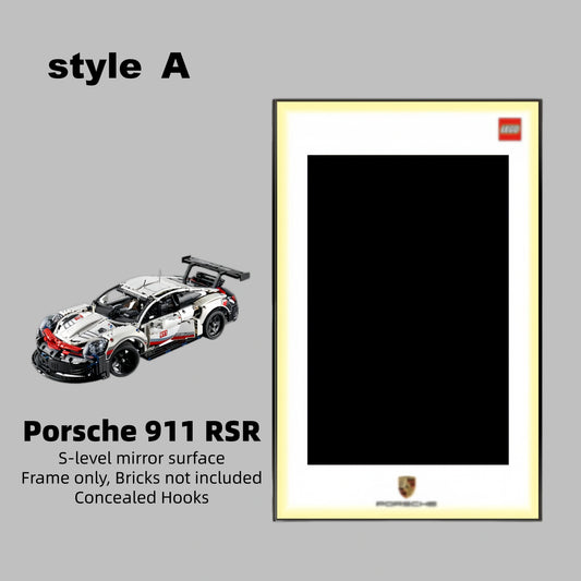 Wall Display Frame For LEGO® TECHNIC™ Porsche 911 RSR 42096(Model Not Included)