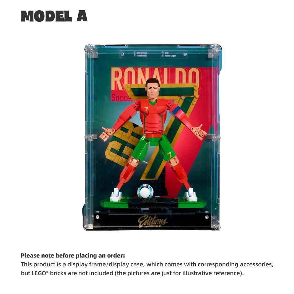 【PREMIUM】 DISPLAY CASE FOR LEGO® EDITIONS 43016 CRISTIANO RONALDO – SOCCER LEGEND