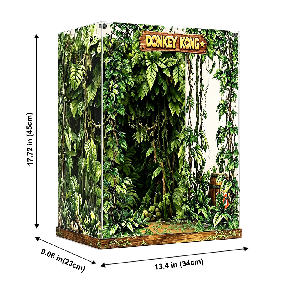 360° Full‑View Display Case for LEGO® 72051 Donkey Kong™ Arcade