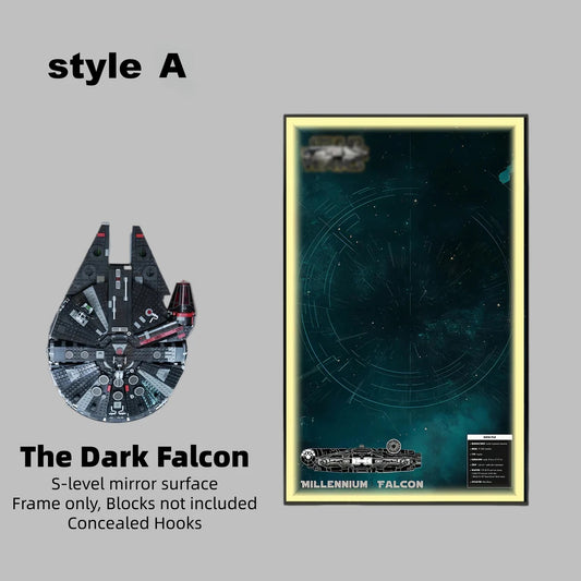 Display frame for LEGO® STAR WARS™ Dark Millennium Falcon 75389(Model Not Included)