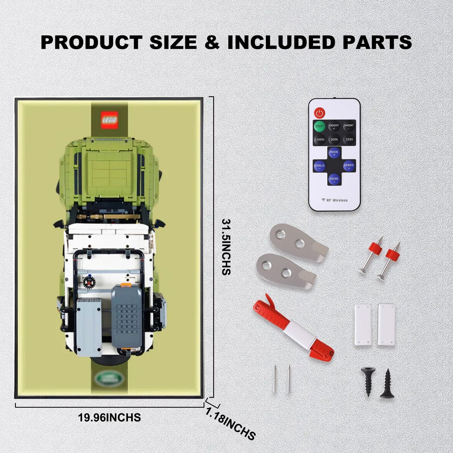 WALL DISPLAY FRAME for LEGO® TECHNIC™  Land Rover Defender 42110 .(Model Not Included)