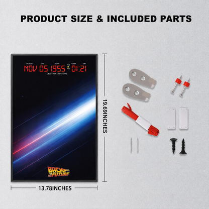 Wall Display frame for LEGO® ICONS™ 10300 Back to the Future Time Machine(Model Not Included)
