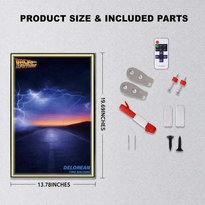 Wall Display frame for LEGO® ICONS™ 10300 Back to the Future Time Machine(Model Not Included)