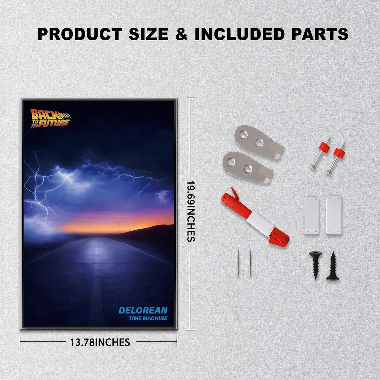 Wall Display frame for LEGO® ICONS™ 10300 Back to the Future Time Machine(Model Not Included)