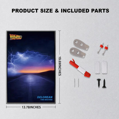 Wall Display frame for LEGO® ICONS™ 10300 Back to the Future Time Machine(Model Not Included)