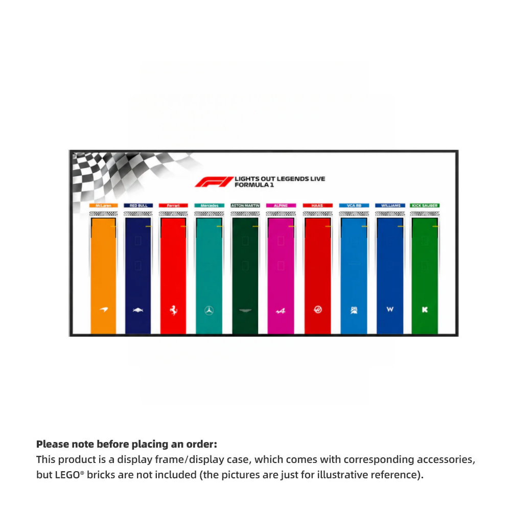 Wall Display Frame for LEGO® F1® Speed Champions F1 Cars Plus(Car not included)