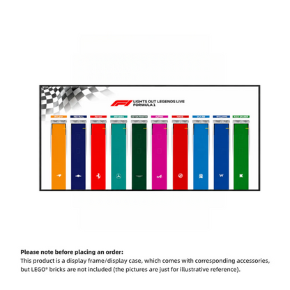 Wall Display Frame for LEGO® F1® Speed Champions F1 Cars Plus(Car not included)