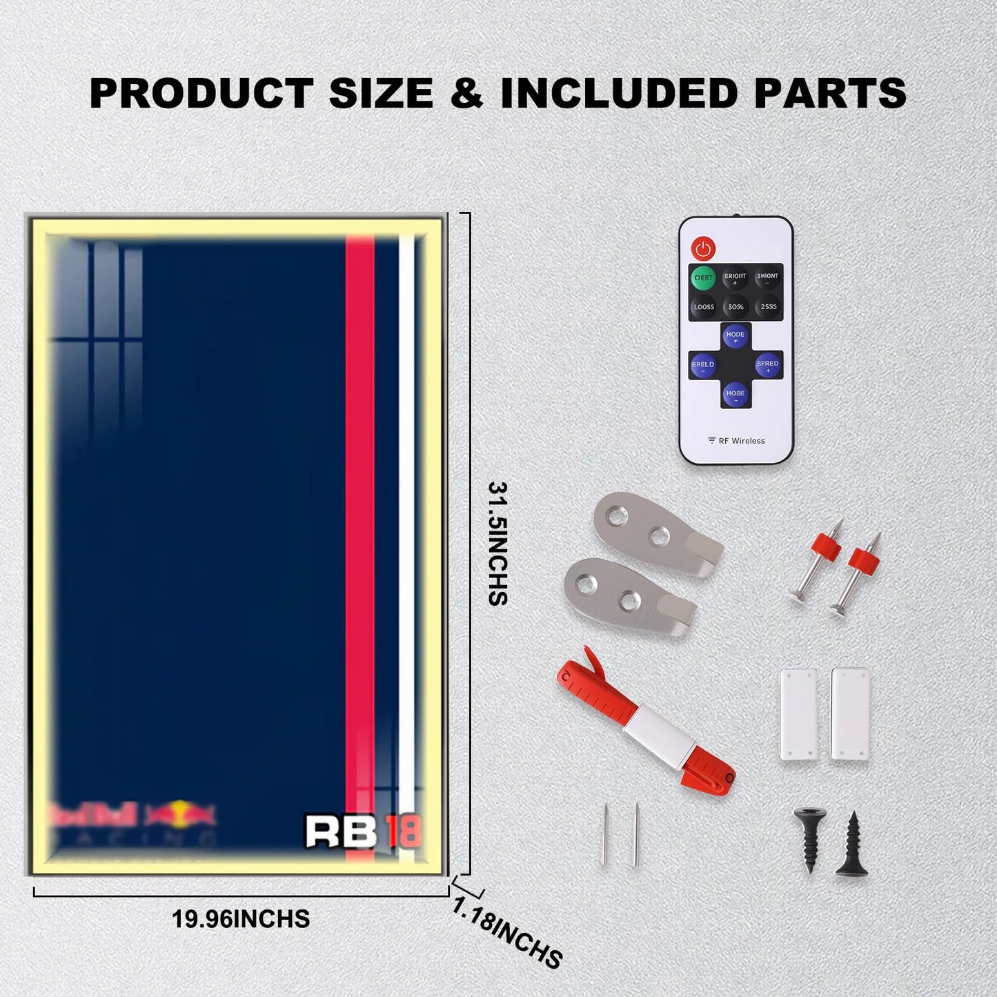 Wall Display Frame For F1 Red Bull RB18 MOC (Model not included)