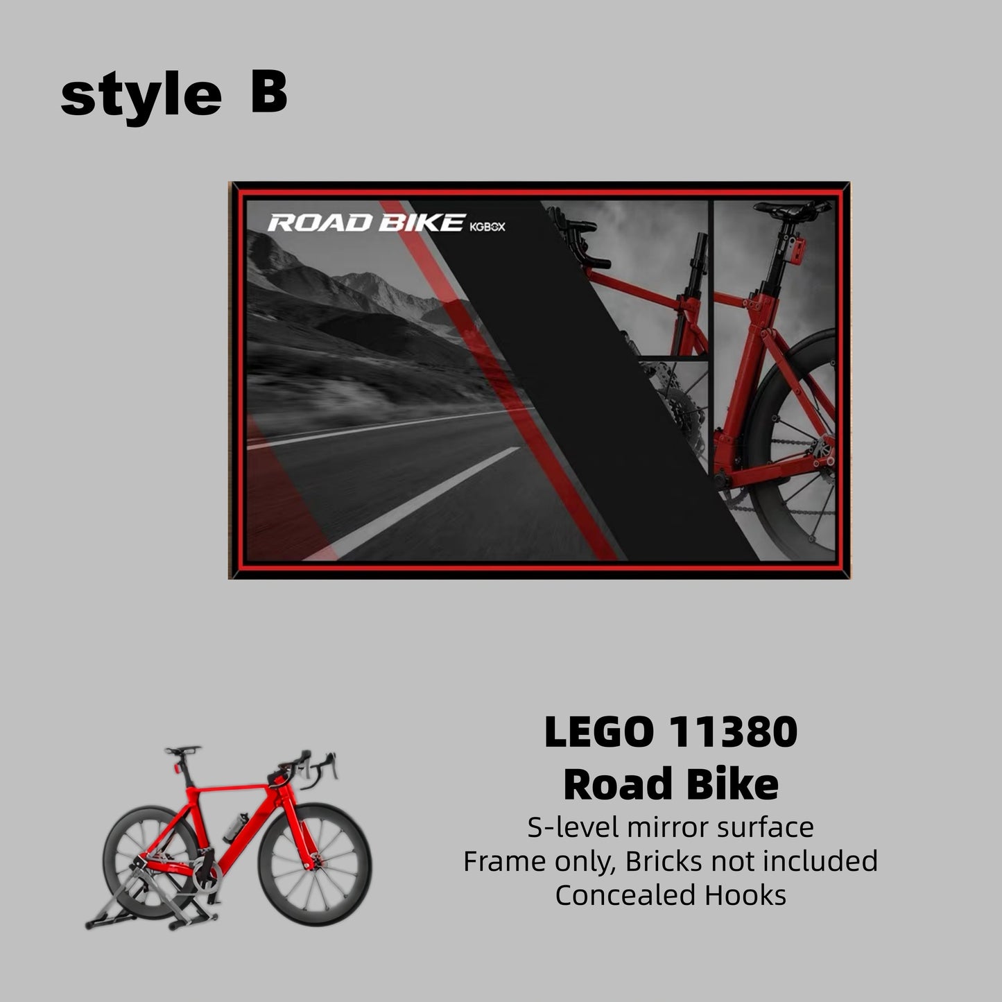 Display Frame For LEGO® ICONS 11380 ROAD BIKE (Model not included)