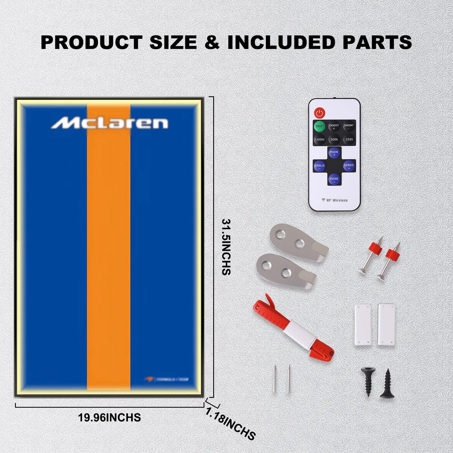 Wall Display Frame For LEGO® TECHNIC™ McLaren F1 42141 (Model Not Included)
