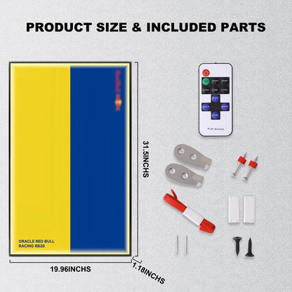 Wall Display Frame For LEGO® TECHNIC™ ORACLE RED BULL RACING RB20 F1 CAR 42206(Model Not Included)