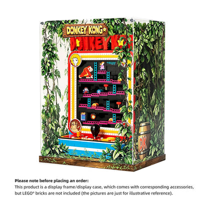 360° Full‑View Display Case for LEGO® 72051 Donkey Kong™ Arcade