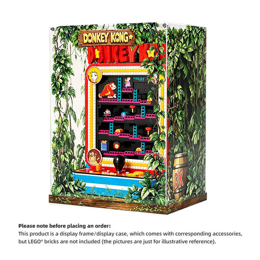 360° Full‑View Display Case for LEGO® 72051 Donkey Kong™ Arcade