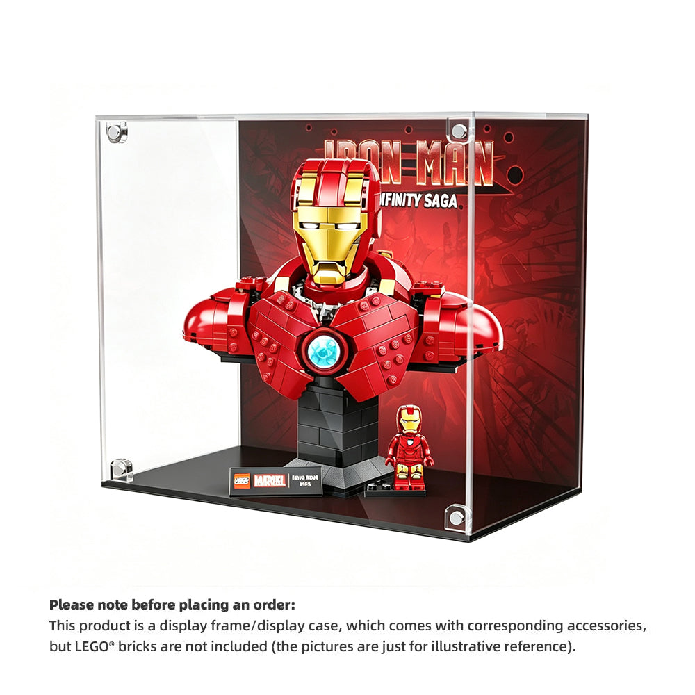 Wall-Mounted Display Case for LEGO® 76327 Iron Man MK4 Bust