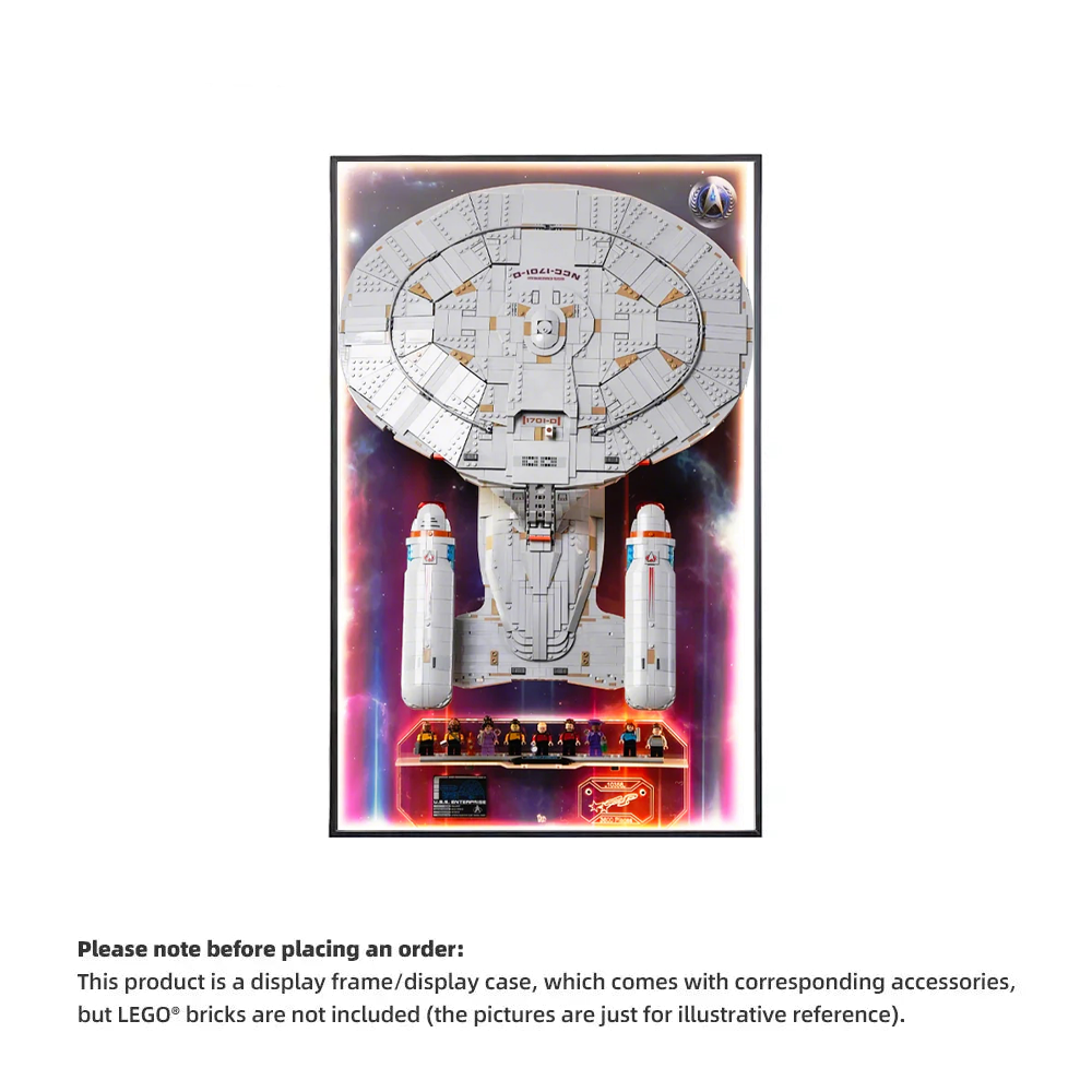 Wall Display frame for LEGO® ICONS Star Trek: U.S.S. Enterprise NCC-1701-D™ 10356(Model Not Included)