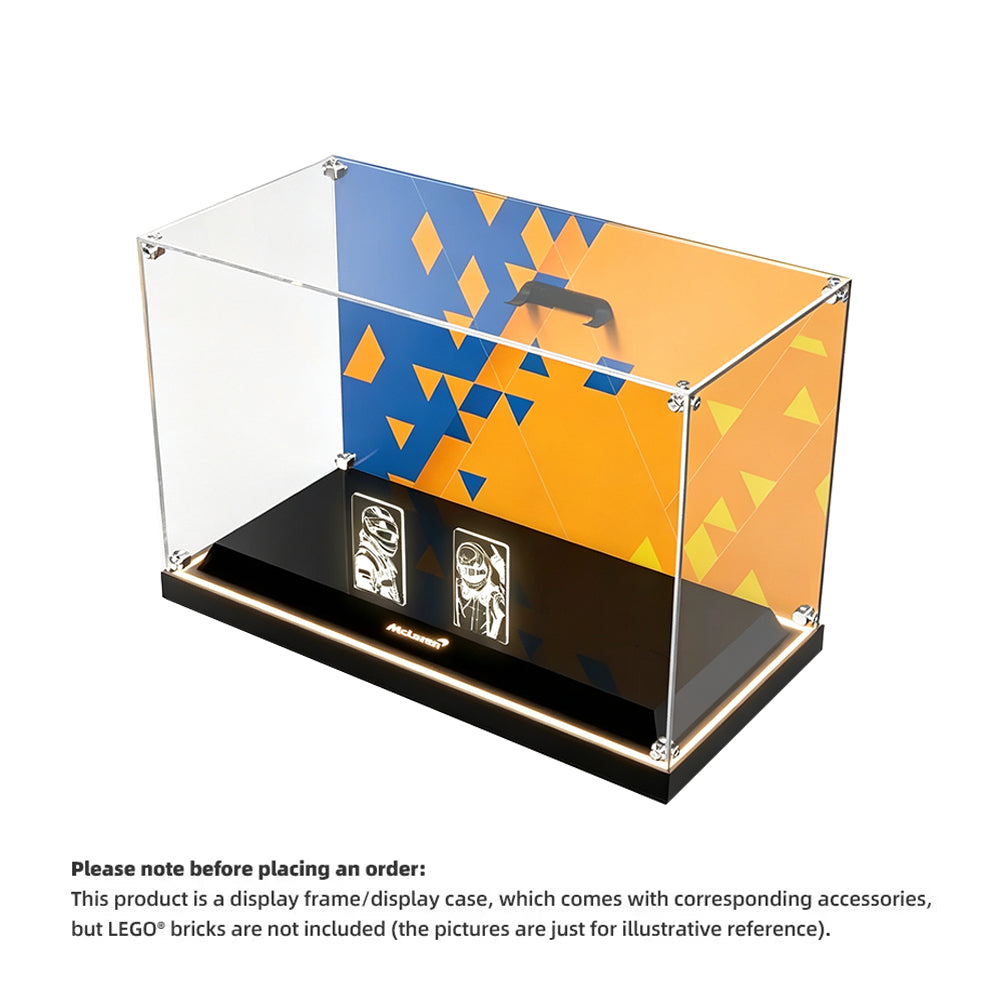 Display Case with LED Light Base for LEGO® Editions F1 Helmets – Lando Norris & Oscar Piastri (43023 & 43017 & 77251)
