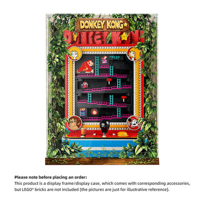 360° Full‑View Display Case for LEGO® 72051 Donkey Kong™ Arcade