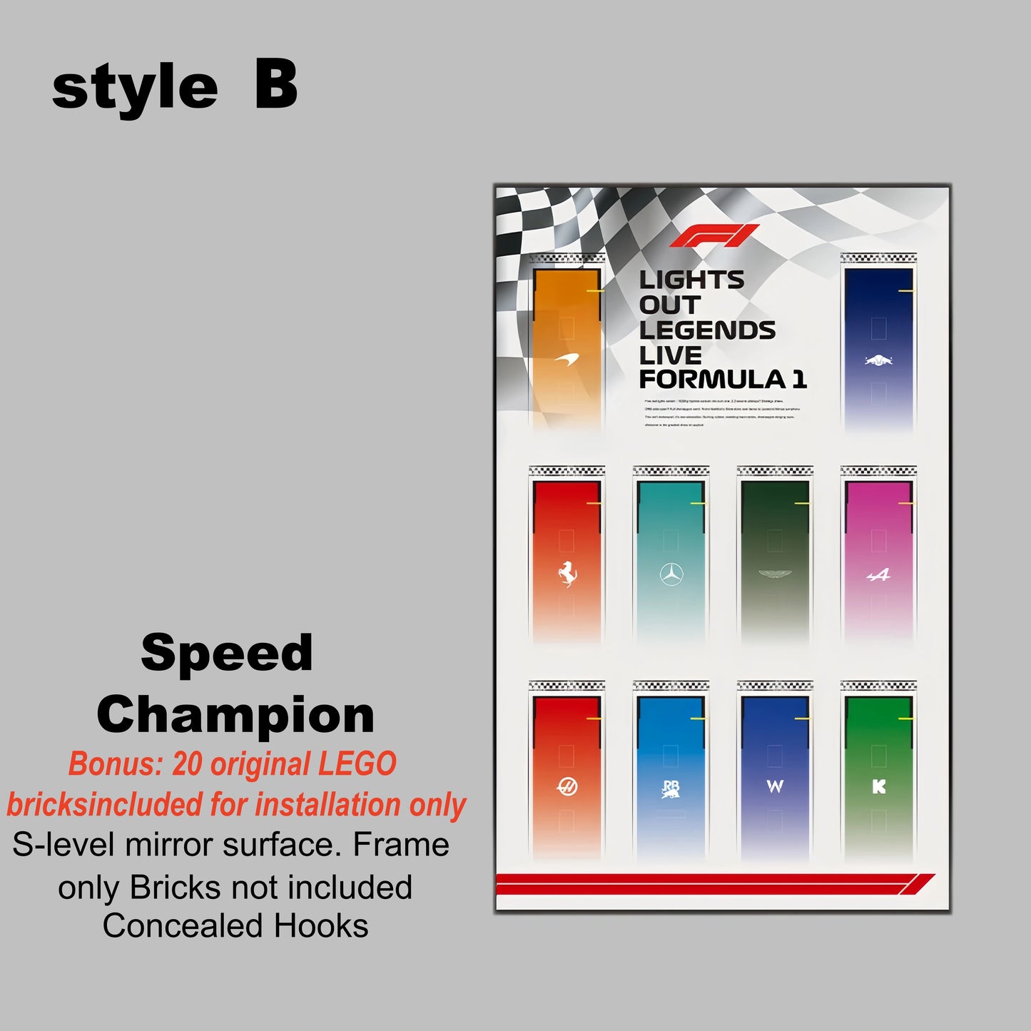Car Display Frame for LEGO® Speed Champions f1 Series