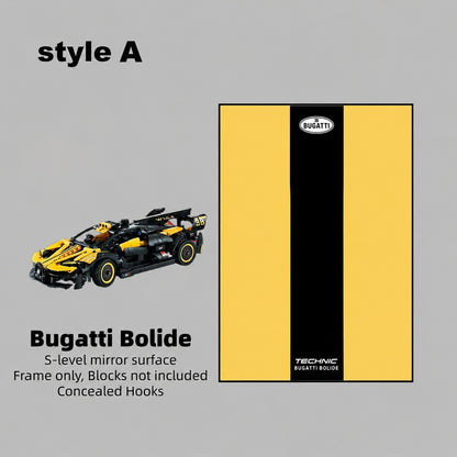 Wall Display Frame For LEGO® TECHNIC™ Bugtti Bolide Mid-Size CAR 42151(Model Not Included)
