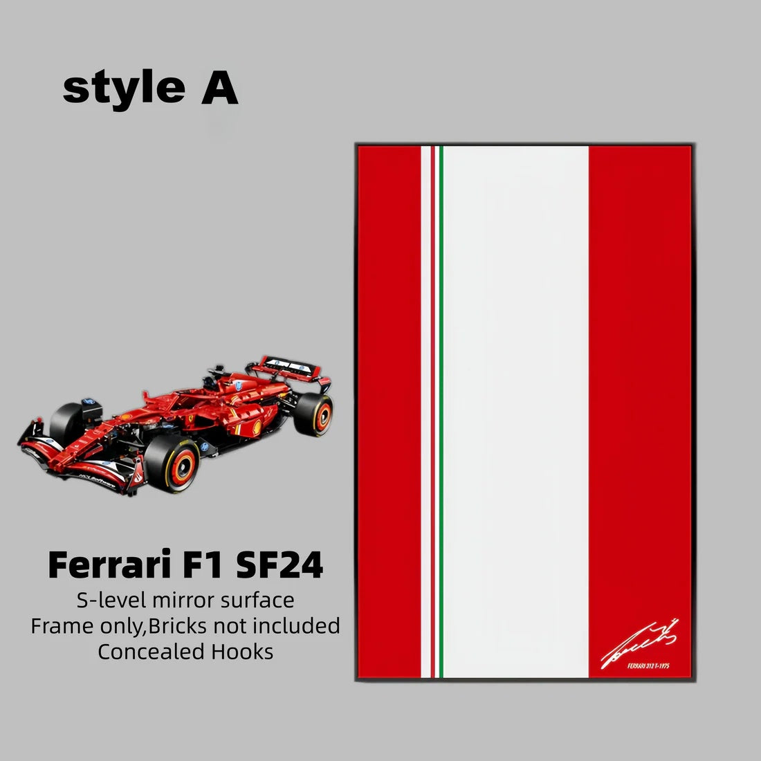 Wall Display Frame For LEGO® TECHNIC™ Ferrari F1 SF24 42207.(Model Not Included)