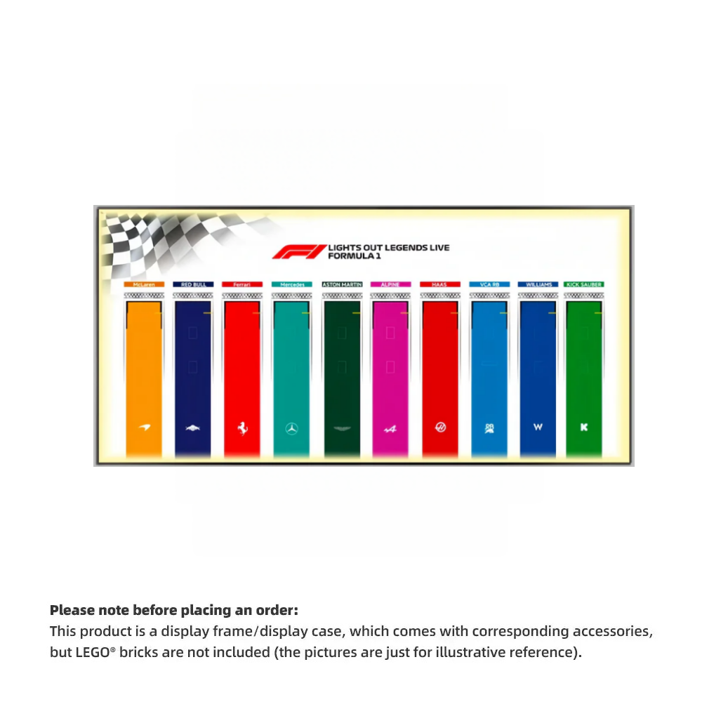 Wall Display Frame for LEGO® F1® Speed Champions F1 Cars Plus(Car not included)