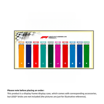 Wall Display Frame for LEGO® F1® Speed Champions F1 Cars Plus(Car not included)