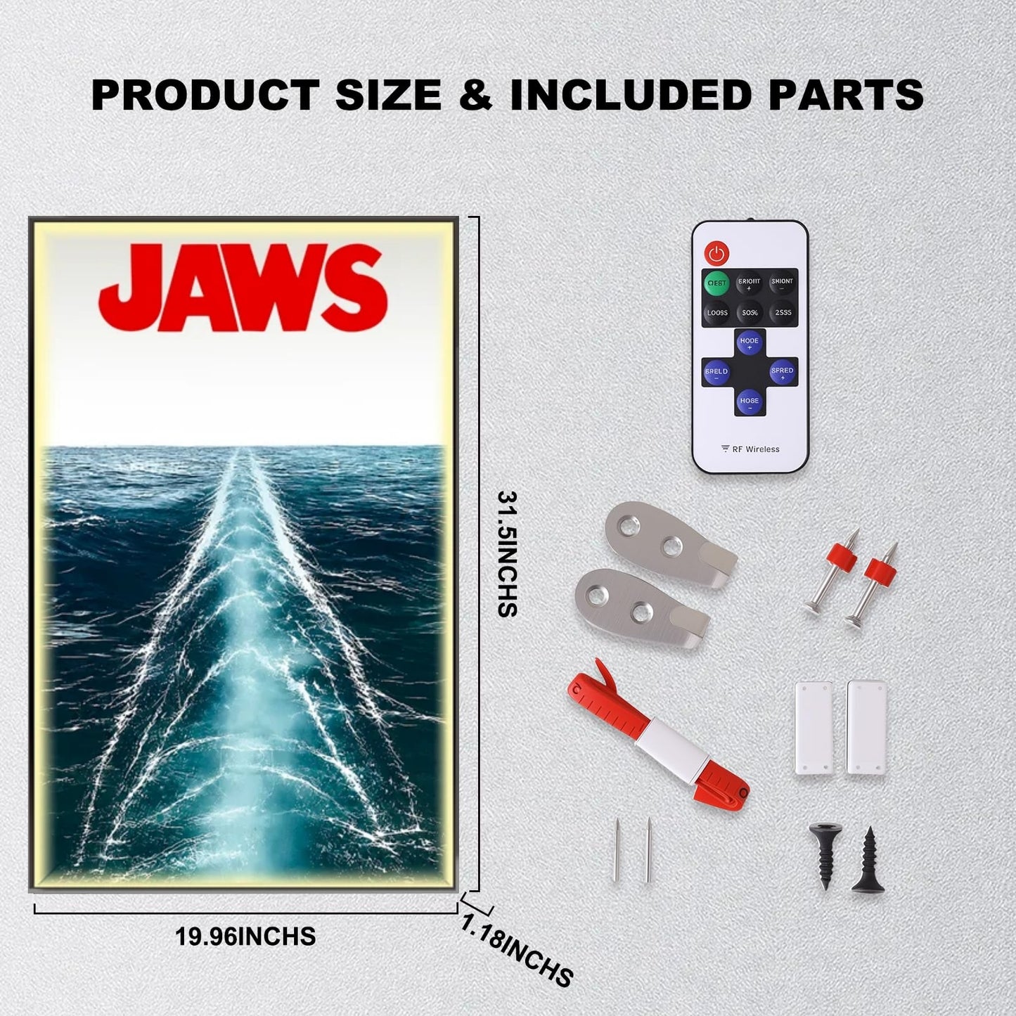 Wall Display Frame For LEGO® IDEAS 21350 JAWS (Model not included)