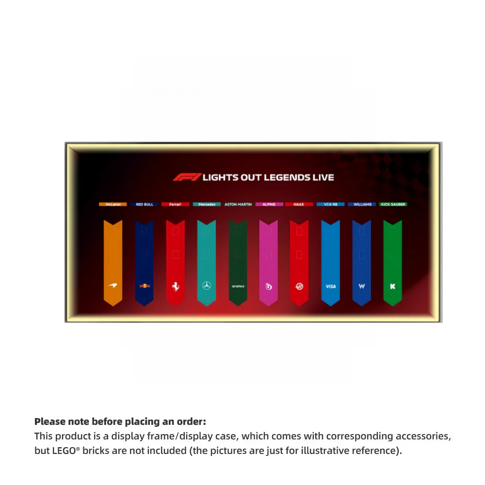 Wall Display Frame for LEGO® F1® Speed Champions F1 Cars Plus(Car not included)