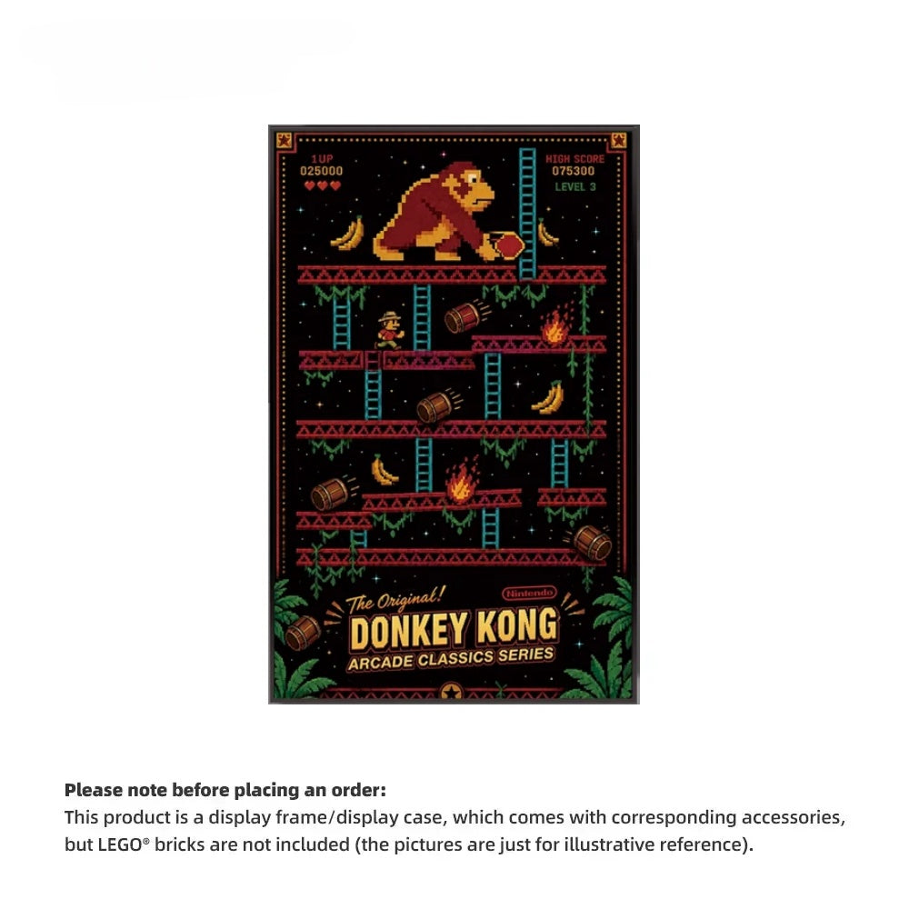 Wall Display Frame For LEGO® Super Mario™ 72051 Donkey Kong™ Arcade (Model not included)