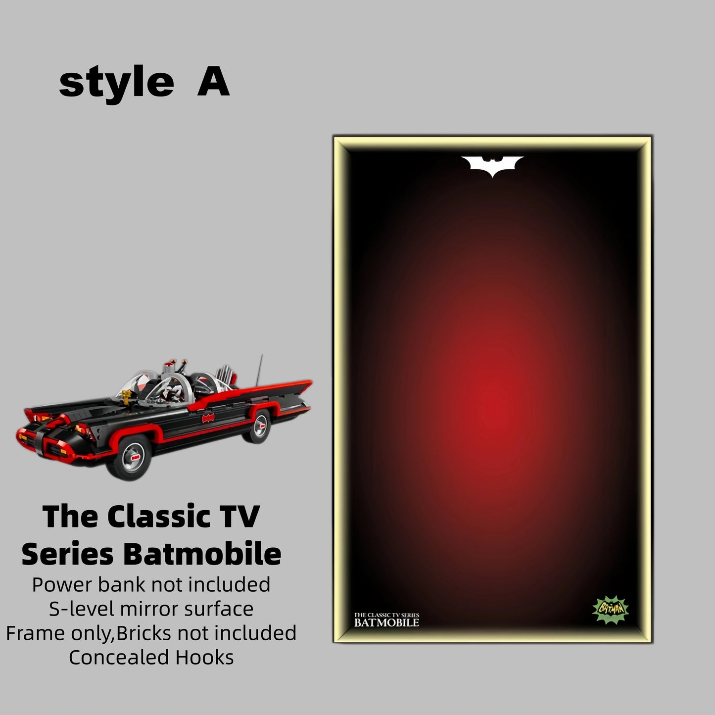 Wall Display Frame For LEGO BATMAN™ 76328 The Classic TV SERIES BATMOBILE™ (Model not included)