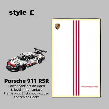 Wall Display Frame For LEGO® TECHNIC™ Porsche 911 RSR 42096(Model Not Included)