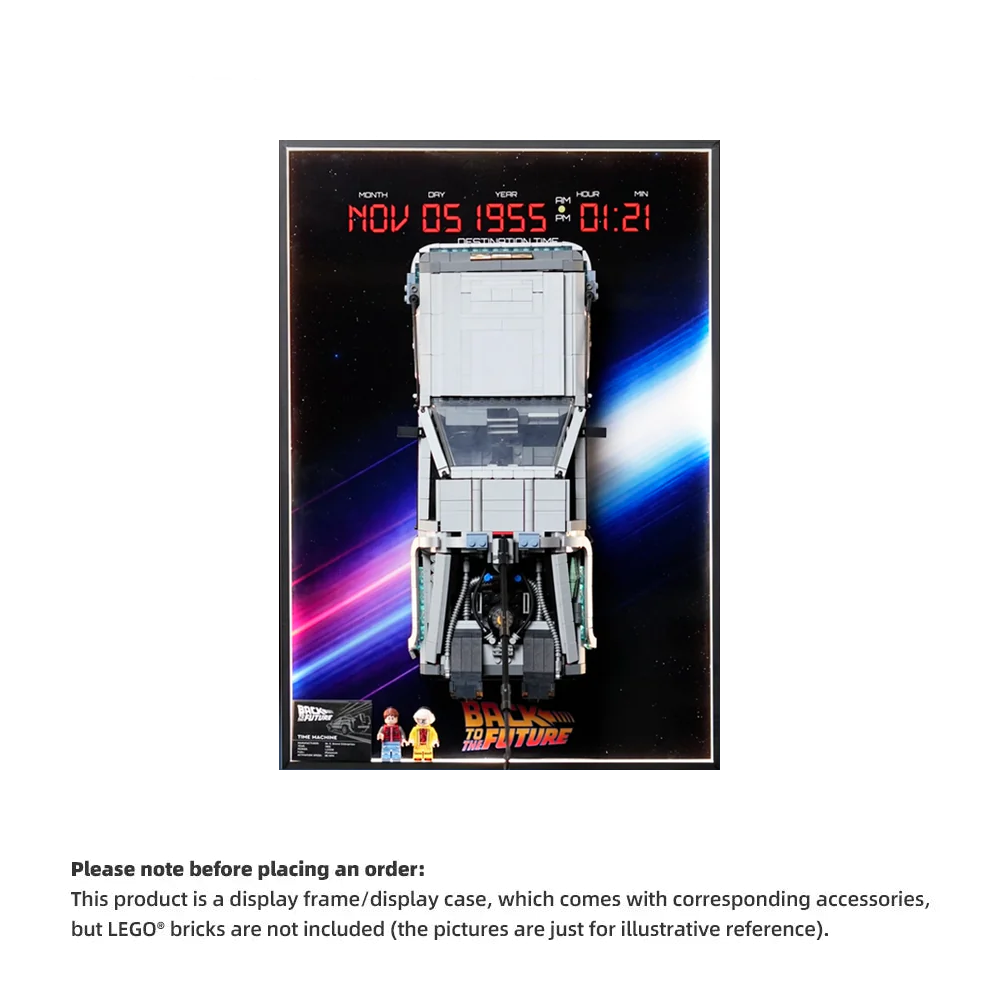 Wall Display frame for LEGO® ICONS™ 10300 Back to the Future Time Machine(Model Not Included)