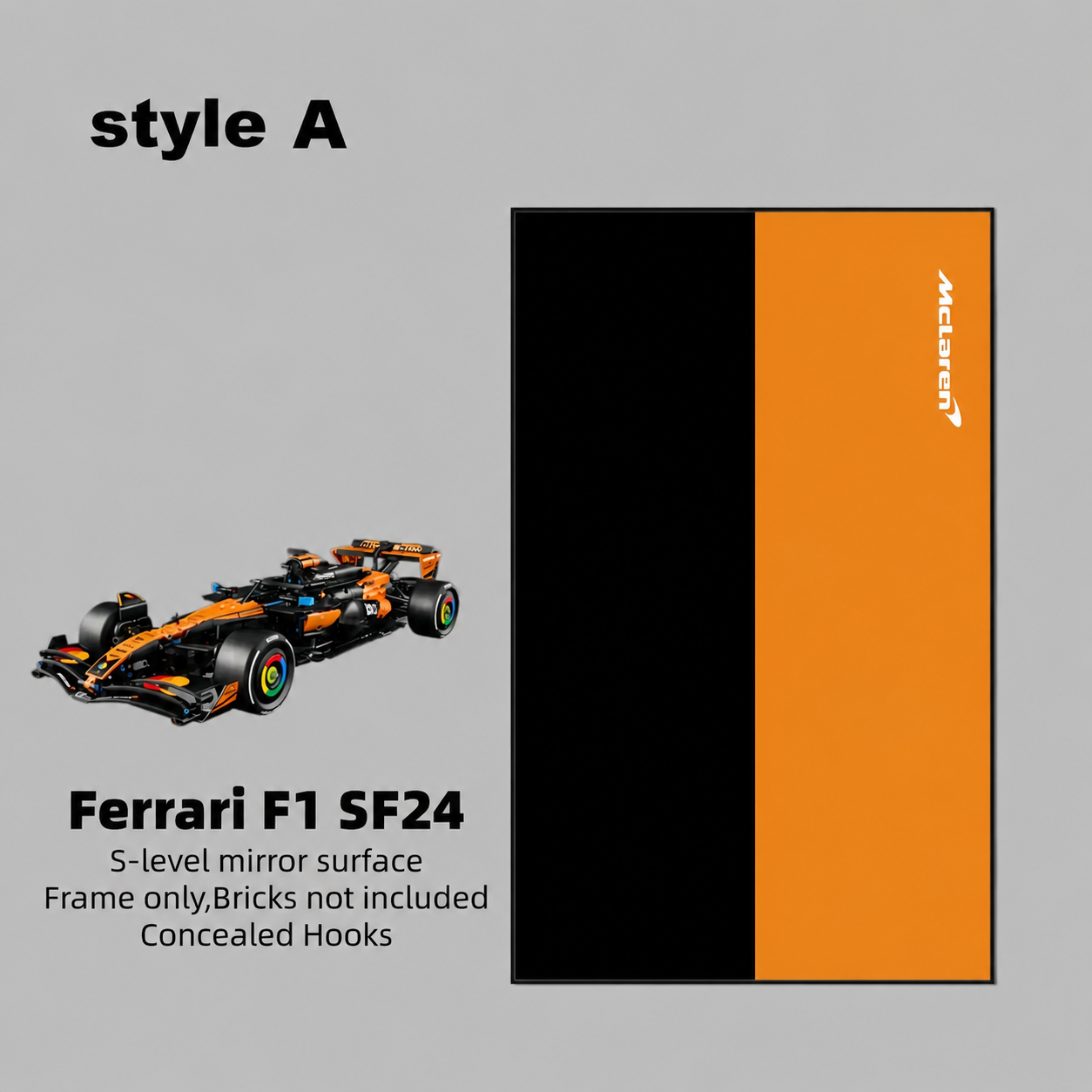 Wall Display Frame For LEGO® TECHNIC™ 42228 McLaren MCL39 F1® Car(Model Not Included)