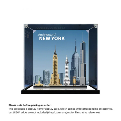 Ultra-High Translucent Acrylic Display Case for LEGO® Architecture Series 21028 New York