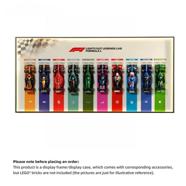 Wall Display Frame for LEGO® F1® Speed Champions F1 Cars Plus(Car not included)