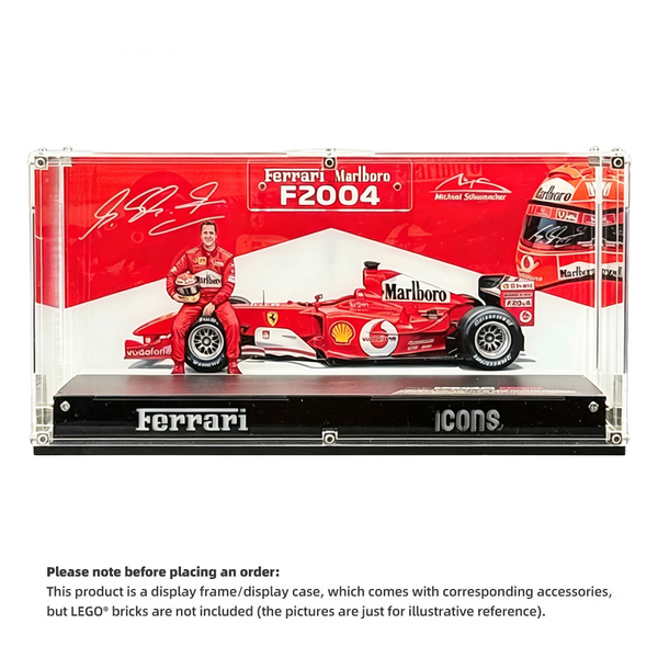 Display Case for LEGO® Icons 11375 Ferrari F2004 & Michael Schumacher