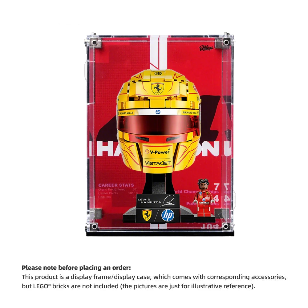 WALL MOUNTED DISPLAY CASE FOR LEGO® EDITIONS F1 HELMETS