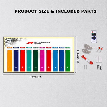 Wall Display Frame for LEGO® F1® Speed Champions F1 Cars Plus(Car not included)