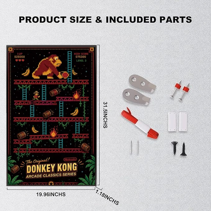 Wall Display Frame For LEGO® Super Mario™ 72051 Donkey Kong™ Arcade (Model not included)