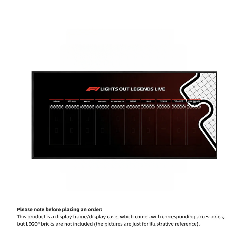 Wall Display Frame for LEGO® F1® Speed Champions F1 Cars Plus(Car not included)