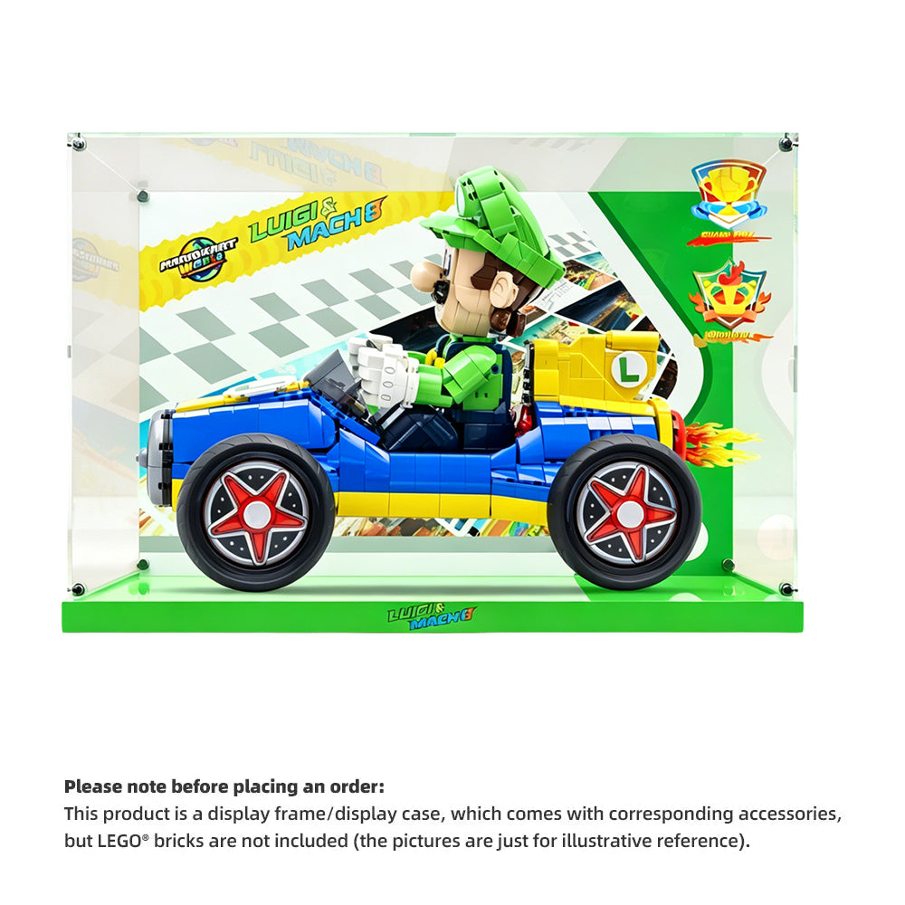 Display Case for LEGO® 72050 Luigi & Mach 8 – Mario Kart™