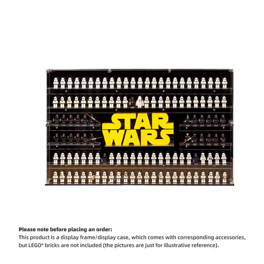 Display Case for LEGO® Star Wars™ – Compatible with Minifigures & Brick-Built Logo (Set 75407)