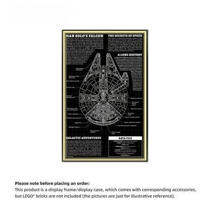 Wall Display frame for LEGO® Star Wars™ 75375 Millennium Falcon™(Model Not Included)
