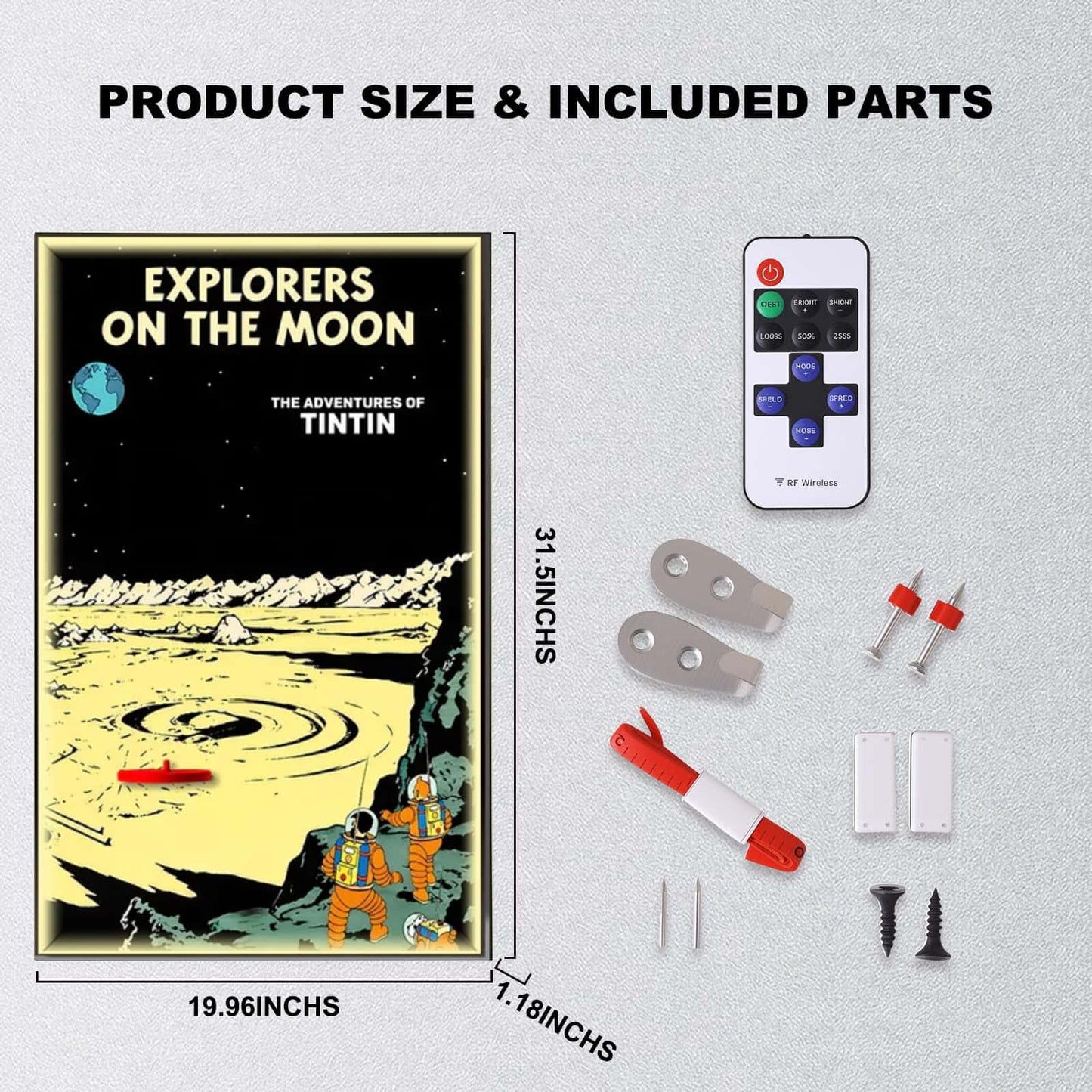 Wall Display Frames For LEGO® IDEAS 21367 Tintin® Moon Rocket (Model not included)